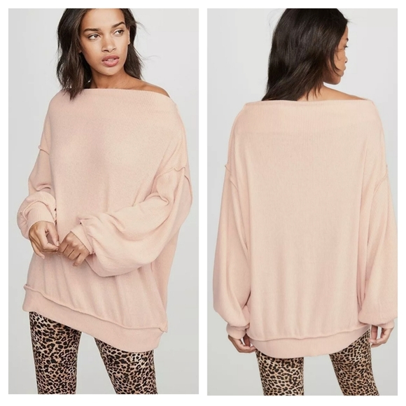 Free People Tops - Free People Main Squeeze Hacci Top Nectar Slouchy Ribbed Long Sleeve